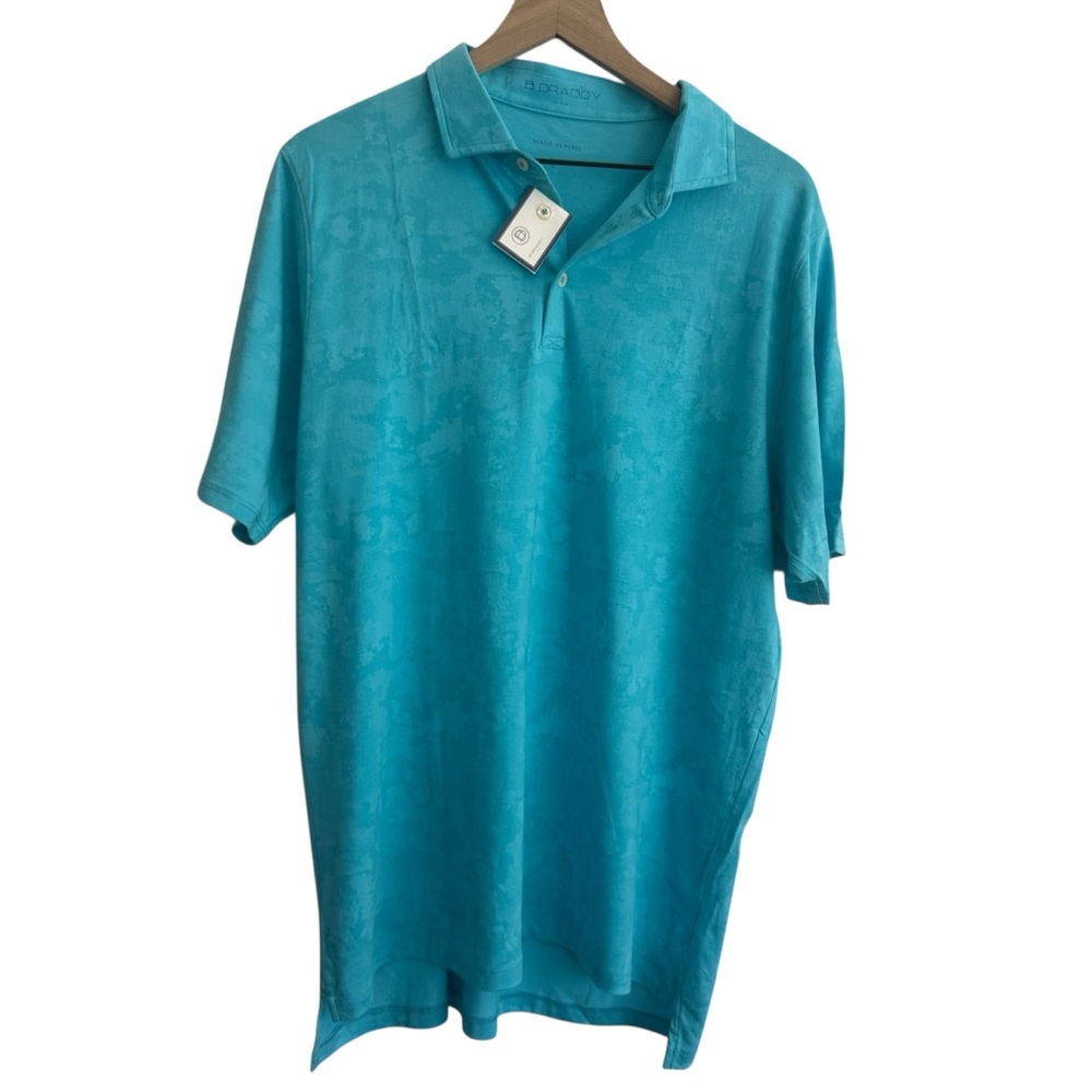 bdraddy mens polo shirt blue green large gil polo golf Athleisure cool new - Picture 2 of 13